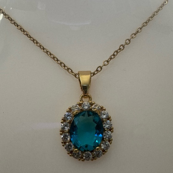 Ocean Blue Crystal Pendant Made with Authentic Swarovski Crystals - Picture 1 of 8